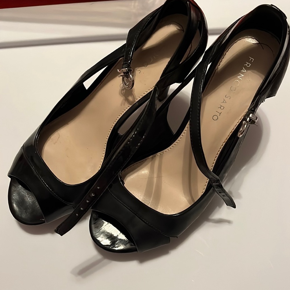 Franco Sarto Black Heels with Strap
Size 8